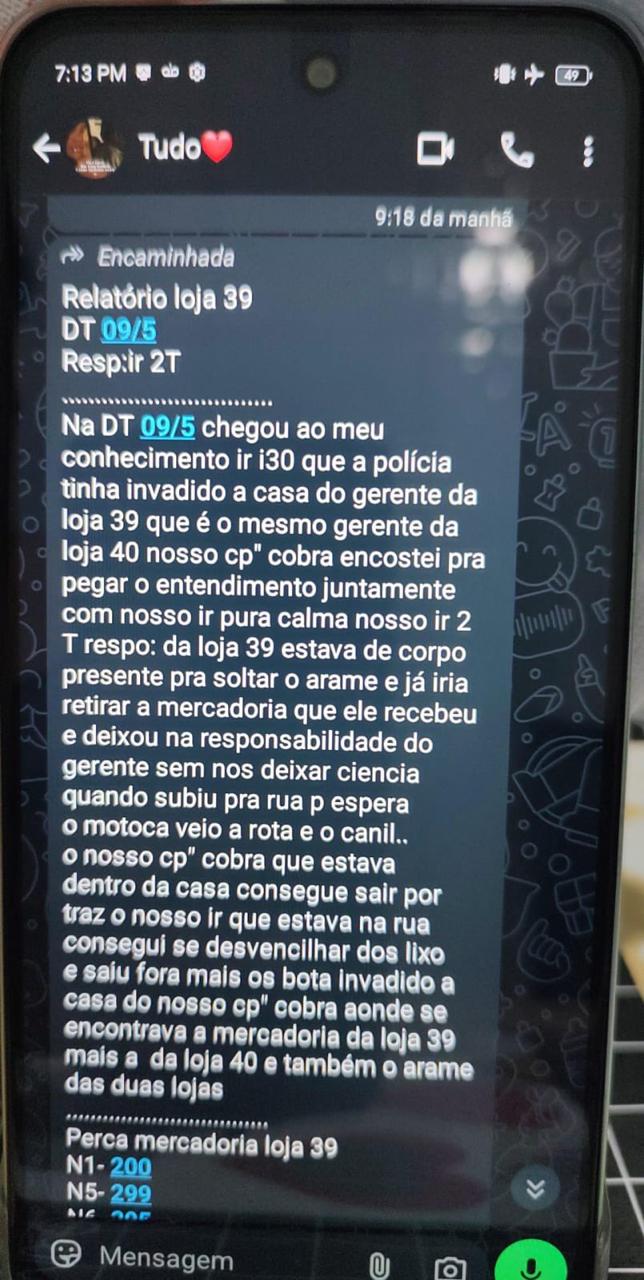 Imagens de celular mostram conversas entre traficantes | Foto: Reprodução/ Redes sociais