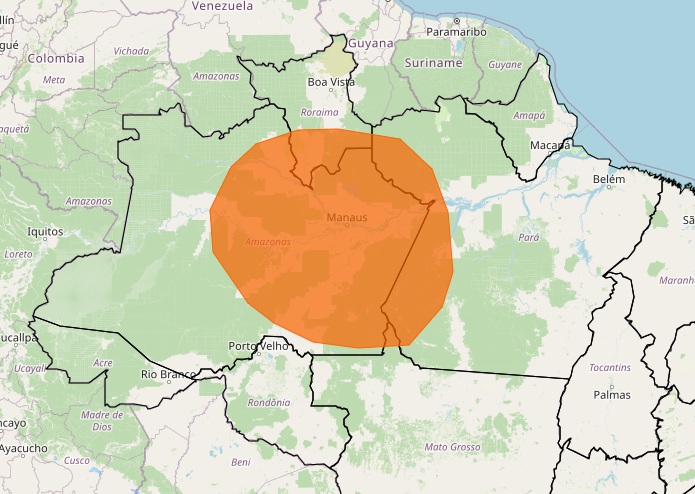 Inmet coloca região em vemelho em alerta para chuvas expressivas