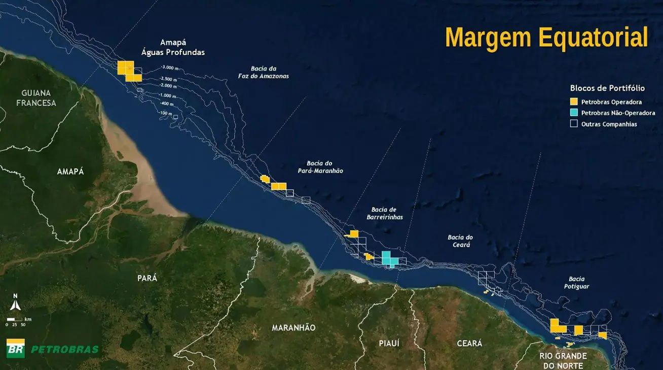 Mapa da Margem Equatorial do Brasil