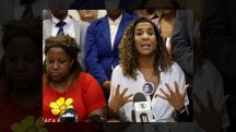 A ministra dos Direitos Humanos, Macaé Evaristo, e a ministra da Igualdade Racial, Anielle Franco, no Complexo da Penha | Foto: Tânia Rêgo/Agência Brasil