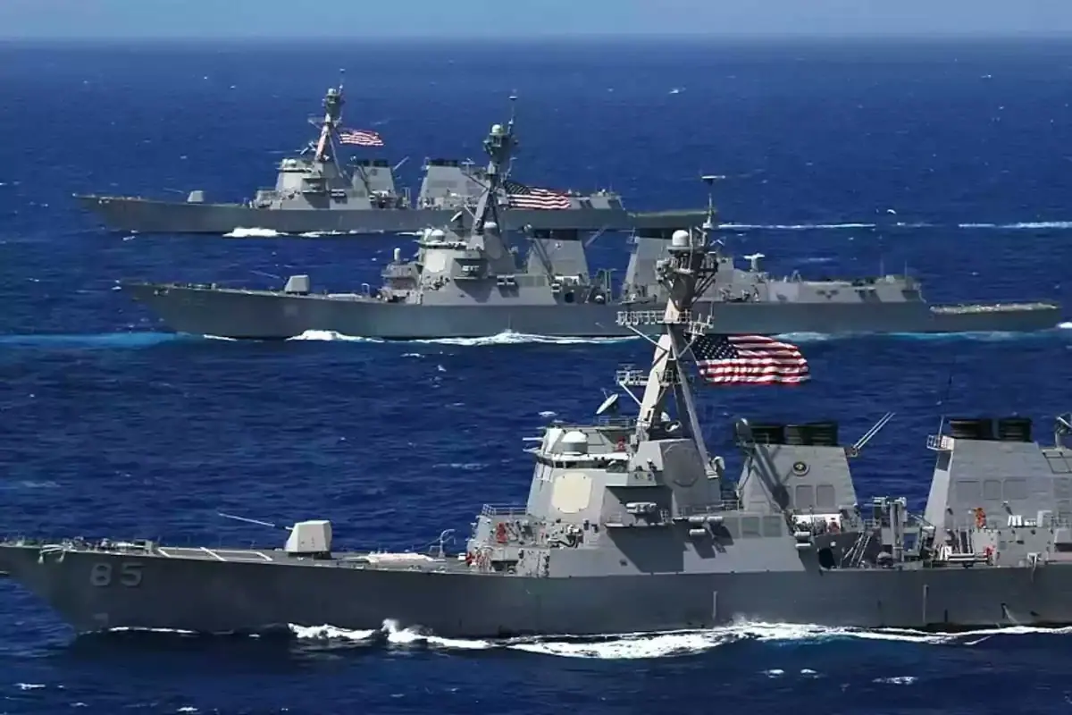Navios de bandeira norte-americana se dirigem ao mar do Caribe para intensificar pressão sobre o narcotráfico venezuelano | Foto: Reprodução/Twitter/X