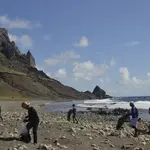 Coleta de lixo na Ilha de Trindade, no Espírito Santo | Foto: Reprodução/ICMBio
