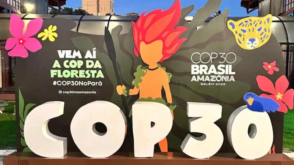 Peça de divulgação da COP30 em Belém, no Pará | Foto: Reprodução/Agência Pará