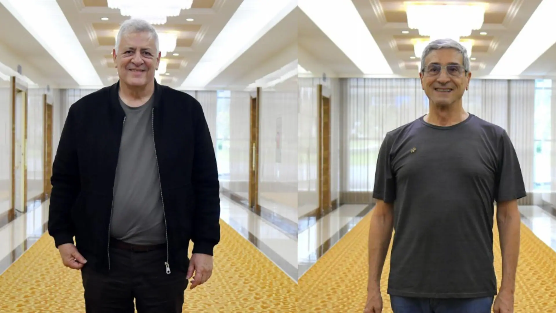 Os brasileiros Mario Maurici (PT) e Walter Sorrentino (PCdoB) estão na Coreia do Norte para comemorar os 80 anos do Partido Comunista | Foto: KCNA