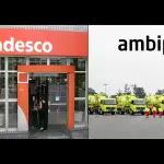 À esquerda, agência do Bradesco; à direita, campanha da Ambipar