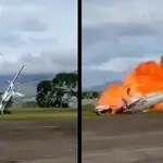 Testemunha gravou momento da queda da aeronave na Venezuela