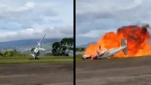 Testemunha gravou momento da queda da aeronave na Venezuela