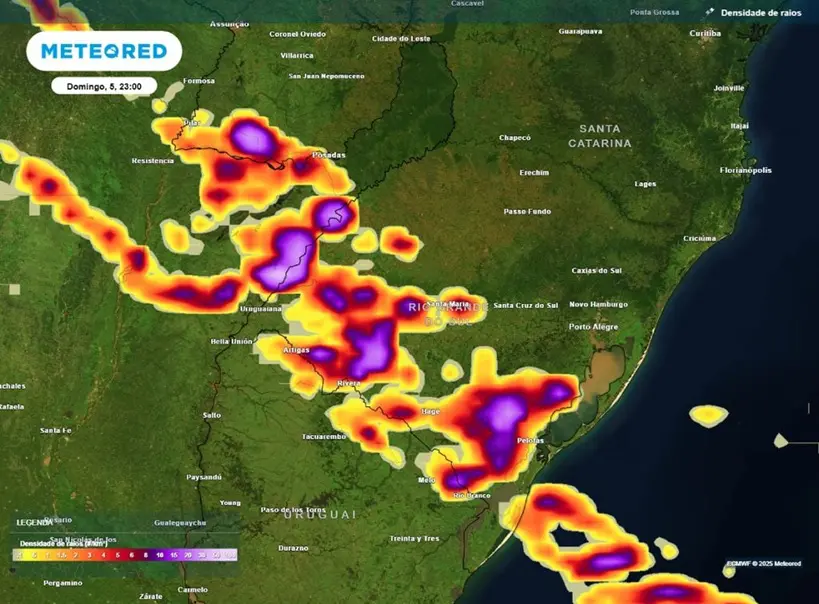 frente fria provoca chuvas no rs