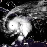 Jamaica Visualização em satélite do furacão Melissa, que atinge a região do Caribe | Foto: Divulgação/NOAA