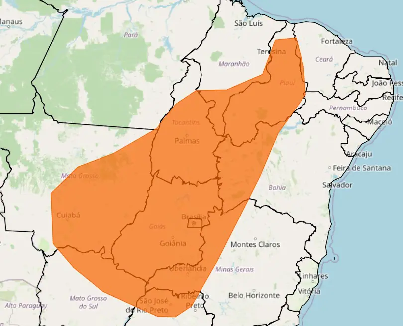 Queda brusca de umidade atinge o país nesta quinta-feira, 2