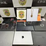 Objetos apreendidos no 'coworking do crime' | Foto: Divulgação/Polícia Civil de São Paulo