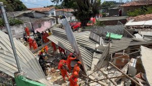 Desabamento de imóvel em Olinda (PE) | Foto: Divulgação/Corpo de Bombeiros