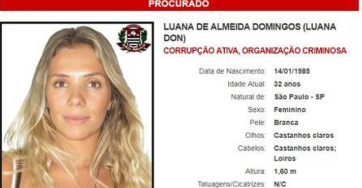 A jornalista Luana Don chegou a constar na lista de procurados da Polícia Civil | Foto: Polícia Civil/Reprodução