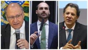 Geraldo Alckmin, Eduardo Bolsonaro e Fernando Haddad | Fotos: Fabio Rodrigues-Pozzebom/ Agência Brasil, Vinicius Loures/Câmara dos Deputados e Valter Campanato/Agência Brasil