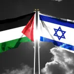 Fim de guerra: bandeira da Palestina (à esquerda) ao lado da bandeira de Israel | Foto: Andy Liu/Shutterstock