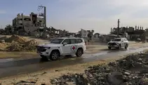 Veículos da Cruz Vermelha em Gaza | Foto: Divulgação/Cruz Vermelha