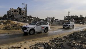 Veículos da Cruz Vermelha em Gaza | Foto: Divulgação/Cruz Vermelha