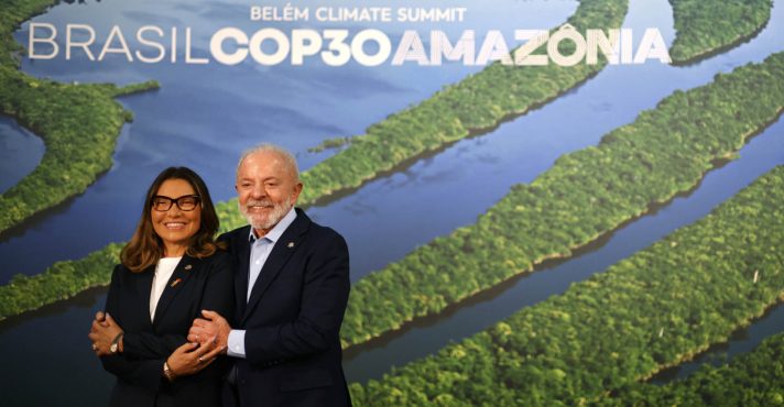 O presidente do Brasil, Luiz Inácio Lula da Silva, com a primeira dama, Janja durante a Conferência das Nações Unidas sobre Mudanças Climáticas COP 30 | Foto Ueslei Marcelino/COP30