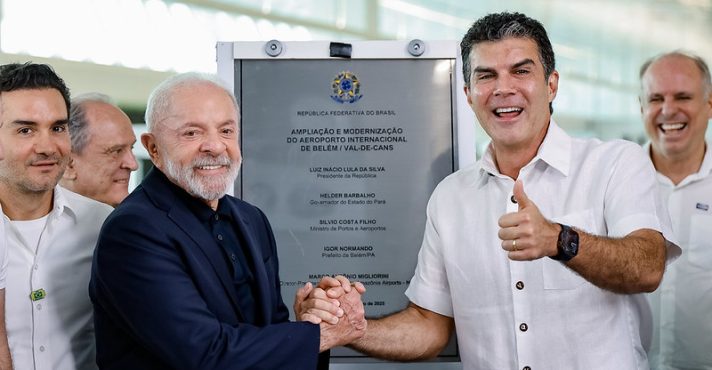 Presidente da República, Luiz Inácio Lula da Silva, durante visita e inauguração das obras de modernização do Aeroporto Internacional de Belém