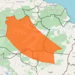 Faixa laranja demarca alerta para regiões como o sudoeste amazônico | Foto: Reprodução/Inmet