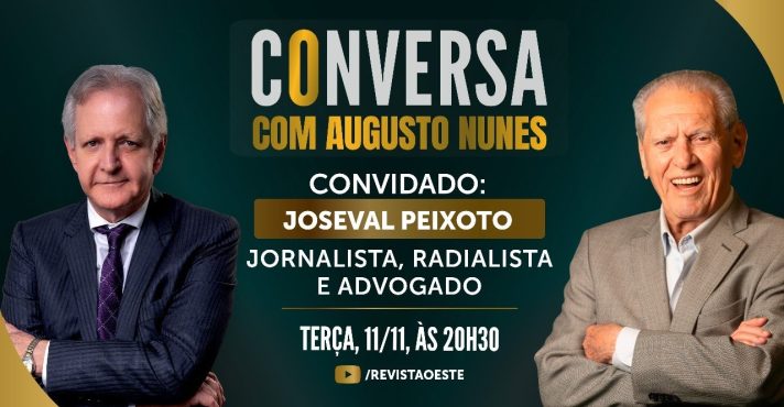 O Conversa com Augusto Nunes é transmitido às terças-feiras, das 20h30 às 21h30 | Foto: Divulgação/Oeste