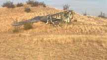 Parte dos destroços do avião turco que caiu em região montanhosa | Foto: Reprodução/Twitter/X