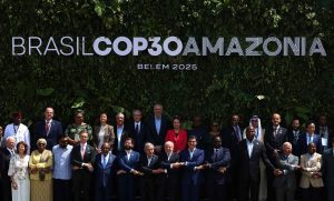 Lideres posam para a foto de familia durante a Conferência das Nações Unidas sobre Mudanças Climáticas COP 30, em Belem (07/11/2025) | Foto de Aline Massuca/ COP30