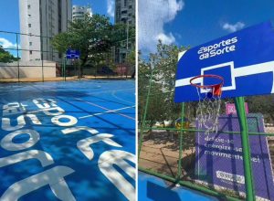 Propaganda da empresa de bets Esporte da Sorte no Parque Dona Lindu, no Recife | Fotos: Reprodução/X/@thiagomedinamd