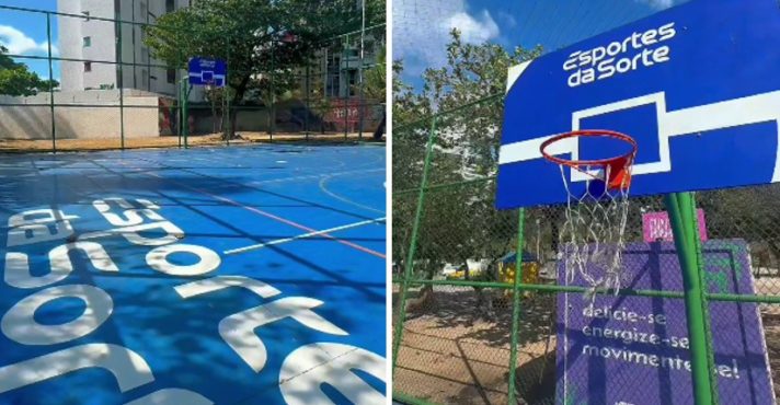 Propaganda da empresa de bets Esporte da Sorte no Parque Dona Lindu, no Recife | Fotos: Reprodução/X/@thiagomedinamd