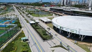 Vista aérea do Parque da Cidade, em Belém, fechado temporariamente para sediar a COP30 | Foto: Raphael Luz / Agência Pará