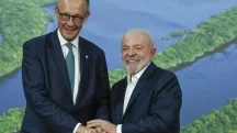 Lula da Silva (d) e o chanceler da Alemanha, Friedrich Merz | Foto: Tânia Rêgo/Agência Brasil