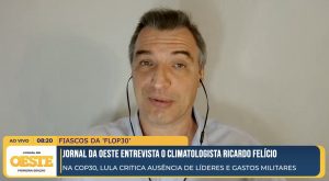 O climatologista Ricardo Felício, em entrevista ao Jornal da Oeste