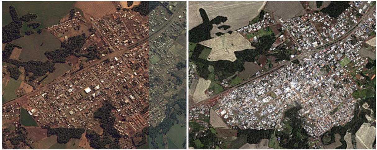 Antes e depois de Rio Bonito do Iguaçu | Foto: Reprodução/MIDR