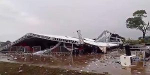 Estrutura desaba em festa universária no interior de São Paulo