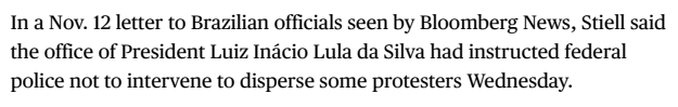 Secretário da ONU diz que governo orientou à Polícia Federal que não interferisse em manifestações ocorridas na COP30 | Foto: Bloomberg