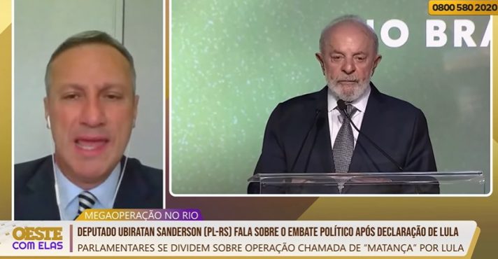 Em tela dividida, deputado Ubiratan Sanderson e o presidente Luiz Inácio Lula da Silva