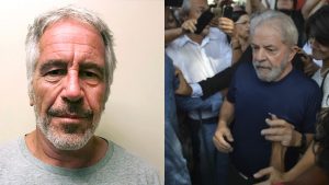 Epstein e Lula, ambos em seus respectivos períodos de prisão | Foto: Montagem sobre reprodução/Redes sociais