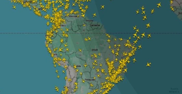 As ações dos Estados Unidos na costa da Venezuela visam a combater o envio de cocaína para o território norte-americano | Foto: Reprodução/FlightRadar
