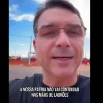 Imagem de trecho do vídeo publicado por Flávio Bolsonaro em apoio ao ex-presidente | Foto: Reprodução/X/@FlavioBolsonaro