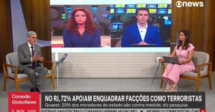 Programa da GloboNews com áudio vazado ao vivo | Foto: Reprodução