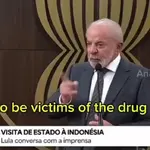 Em pronunciamento à imprensa internacional, durante evento na Indonésia, Lula afirma que traficantes são vítimas dos usuários de drogas | Foto: Reprodução/X