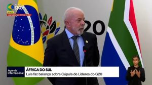 Lula, durante entrevista coletiva neste domingo, 23, na cúpula do G20 África do Sul | Foto: Reprodução/YouTube