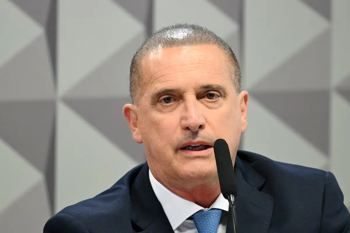 O ex-ministro Onyx Lorenzini, que depôs na CPMI do INSS nesta quinta-feira, 6, em Brasília | Foto: Agência Senado
