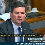 Senador Sergio Moro durante sessão na CPI do Crime Organizado | Foto: Reprodução/Twitter/X