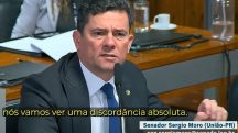 Senador Sergio Moro durante sessão na CPI do Crime Organizado | Foto: Reprodução/Twitter/X