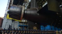 O submarino Khabarovsk tem cerca de 135 metros de comprimento e deslocamento de 10 mil toneladas | Foto: Reprodução/Twitter/X