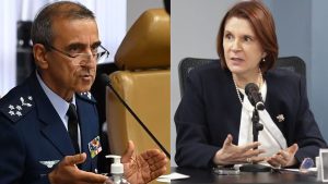 Ministros Carlos Augusto Amaral Oliveira e Maria Elizabeth Guimarães Teixeira Rocha: divergências no STM | Foto: Montagem sobre reprodução/Oeste