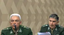 Os generais Anisio David de Oliveira Junior e Flavio Marcus Lancia Barbosa, durante sabatina no Senado | Divulgação/Agência Senado