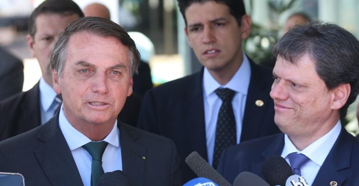 O ex-presidente Jair Bolsonaro e o atual governador de São Paulo, Tarcísio de Freitas | Antonio Cruz/Agência Brasil