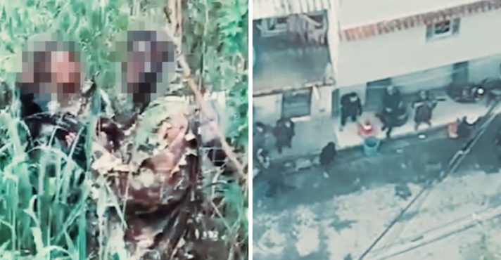 Criminosos camuflados durante megaoperação no Rio de Janeiro